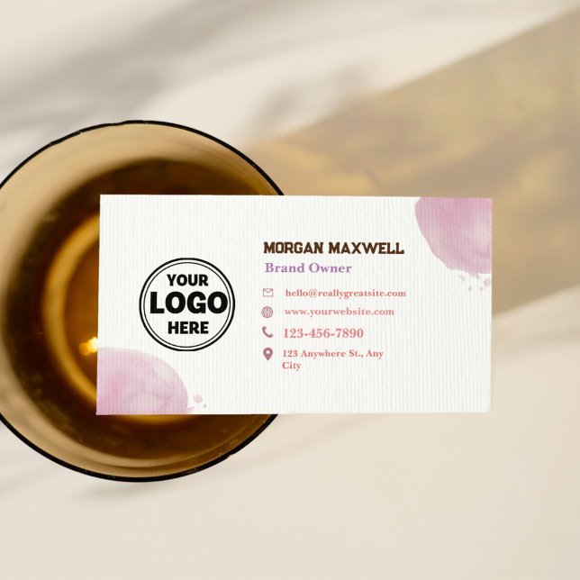 Rosa Bröllop Organizer QR-Affärskort Visitkort (Pink Wedding Organizer QR Code Business Card)