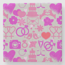 Rosa Bröllop prydnadsämnen mönster 03 Grått BG