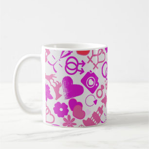 Rosa Bröllop prydnadsföremål mönster 03 Kaffemugg