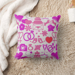 Rosa Bröllop prydnadsföremål mönster 03 Kudde