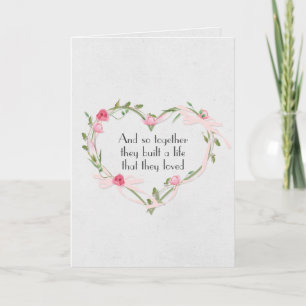 Rosa Bröllop Ro Heart Kort