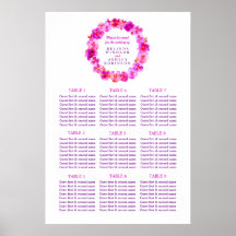 Rosa Bröllop, sätet Bord Planner 1-9 bord