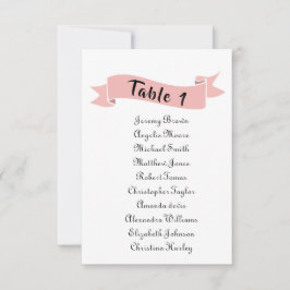 Rosa bröllop sittplatsplan. inbjudningar