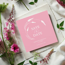 Rosa Bröllop spara datum-mallar