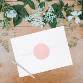 Rosa Bröllop spara datum Runt Klistermärke