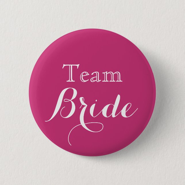 Rosa Bröllop Team Bride Knapp (Framsida)