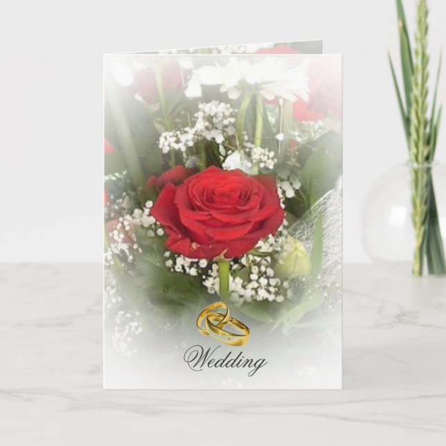 Rosa bröllopinbjudankort inbjudan (Framsida)