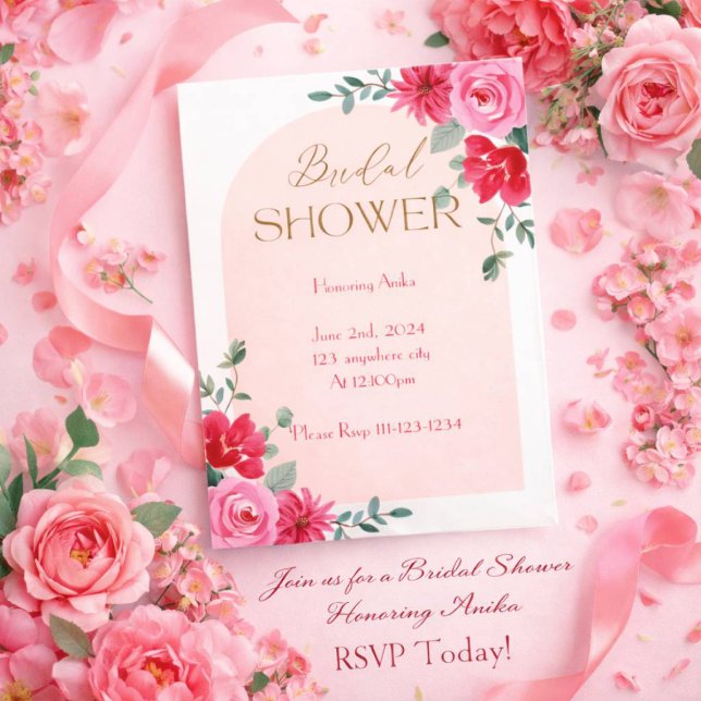 ROSA BRÖLLOPS FEST INVITATION INBJUDNINGAR (Skapare uppladdad)