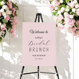 Rosa bröllopsbrunch välkommen 