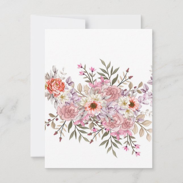 Rosa bröllopsbukett OSA kort (Framsida)