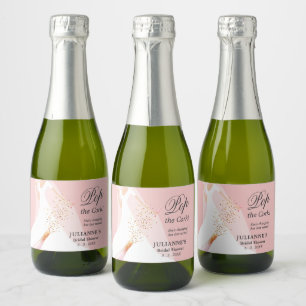 Rosa bröllopsdusch Poppa korken Mini