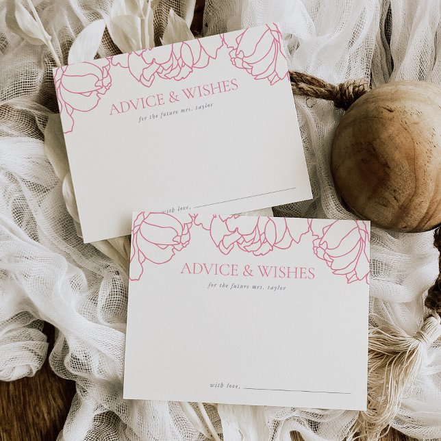 Rosa | Bröllopsfest Kort för Brudtärnor med Peony- (Skapare uppladdad)