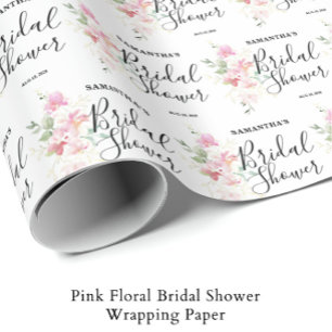 Rosa Bröllopsfest med blomtema Presentpapper