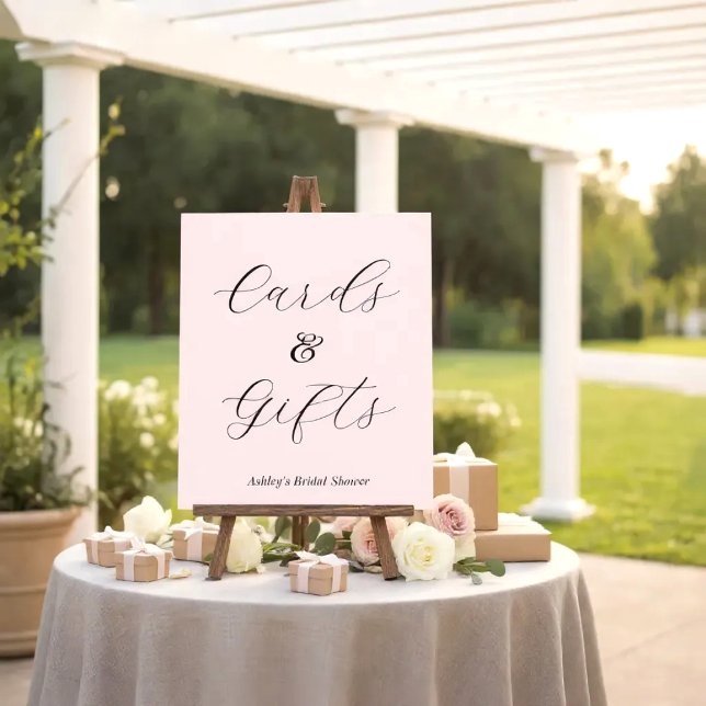 Rosa bröllopsfestkort gåvor    poster (Skapare uppladdad)