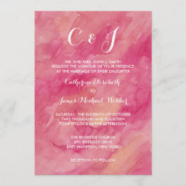 Rosa bröllopsinbjudan, gästgästgäster inbjudningar