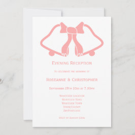 Rosa bröllopsinbjudan Klockor-menyfliksområdet Inbjudningar