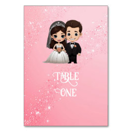 Rosa bröllopsinbjudningar med Diamond Sparkles Bordsnummer