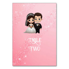 Rosa bröllopsinbjudningar med Diamond Sparkles Bordsnummer