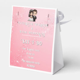 Rosa bröllopsinbjudningar med Diamond Sparkles Presentaskar
