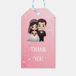 Rosa bröllopsinbjudningar med Diamond Sparkles Presentetikett