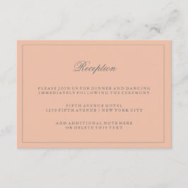  Rosa-bröllopsmottagning för enkel Snyggt Tilläggskort