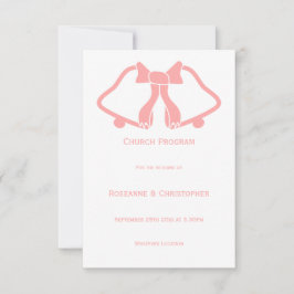 Rosa Bröllopsprogram Klockor och band