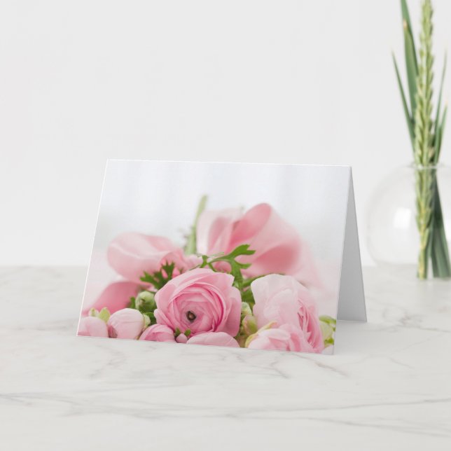Rosa bröllopsrosor kort (Framsida)