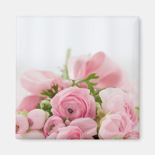 Rosa bröllopsrosor magnet