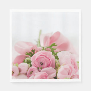 Rosa bröllopsrosor pappersservett