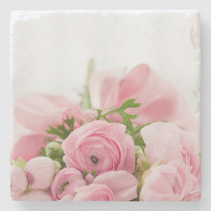 Rosa bröllopsrosor stenunderlägg