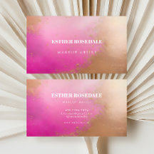 Rosa Bronzer Powder Makeup Artist Affärskort