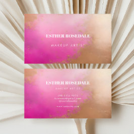 Rosa Bronzer Powder Makeup Artist Affärskort Visitkort