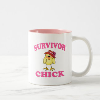 Rosa Bröstcancer överlevande Chick Två-Tonad Mugg