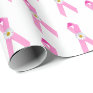 Rosa Bröstcancer överlevande Rosett band och Daisy Presentpapper