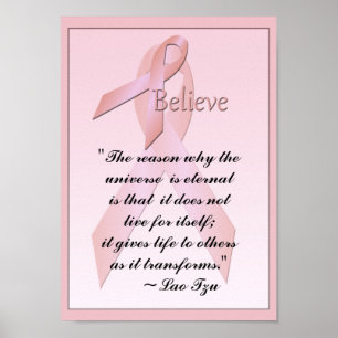 Rosa Bröstcancer Poster Lao Tzu-offert