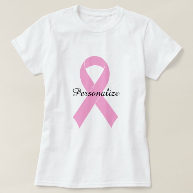 Rosa - bröstcancermedvetenhet hos vävnadskjorta t shirt (Design framsida)