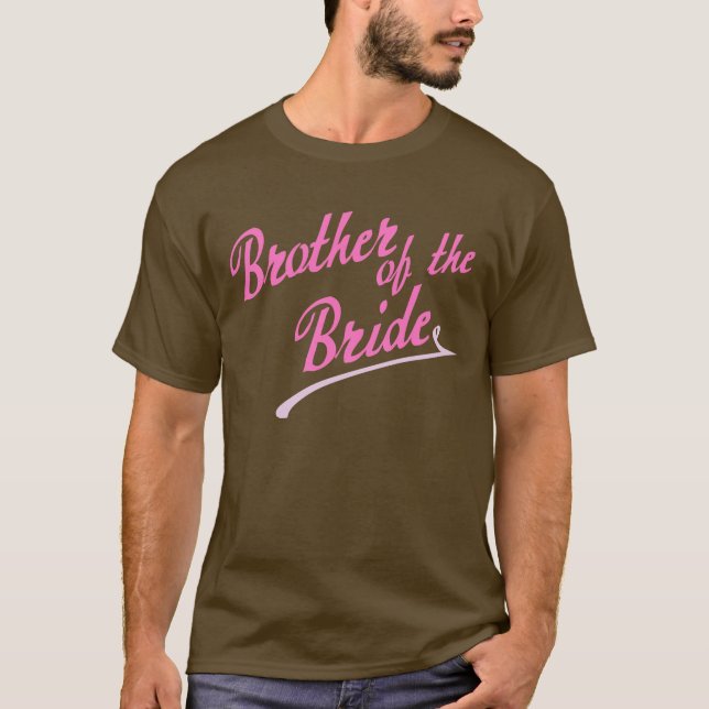Rosa Brother of the Bride T Shirt (Framsida)