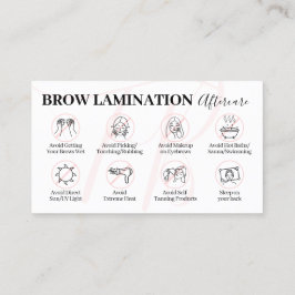 Rosa Brow Lamation Aftercare Adress Instruction Visitkort