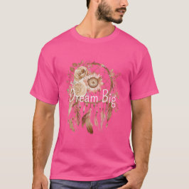 Rosa Brown Blommigt Dream Catcher T Shirt
