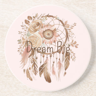 Rosa Brown Blommigt Dream Catcher Underlägg