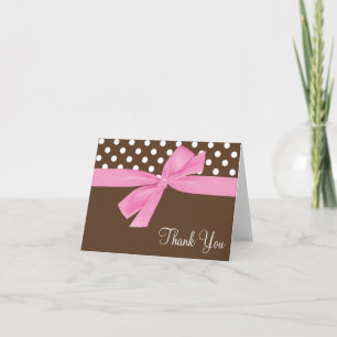 Rosa Brown Bow Polka Dot Tack Kort