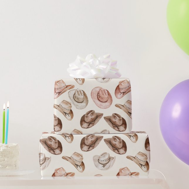 Rosa Brown Cowgirl Southwest Hats Birthday Presentpapper (Festgåvor)