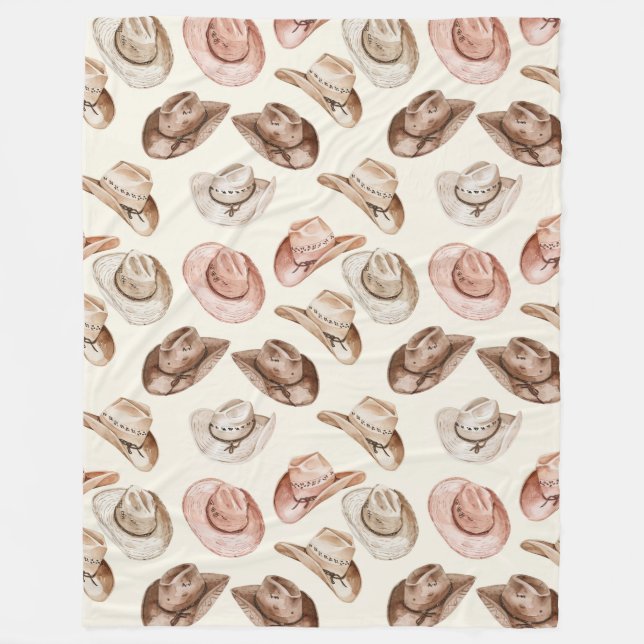 Rosa Brown Cowgirl Southwest Hats Fleecefilt (Framsidan)