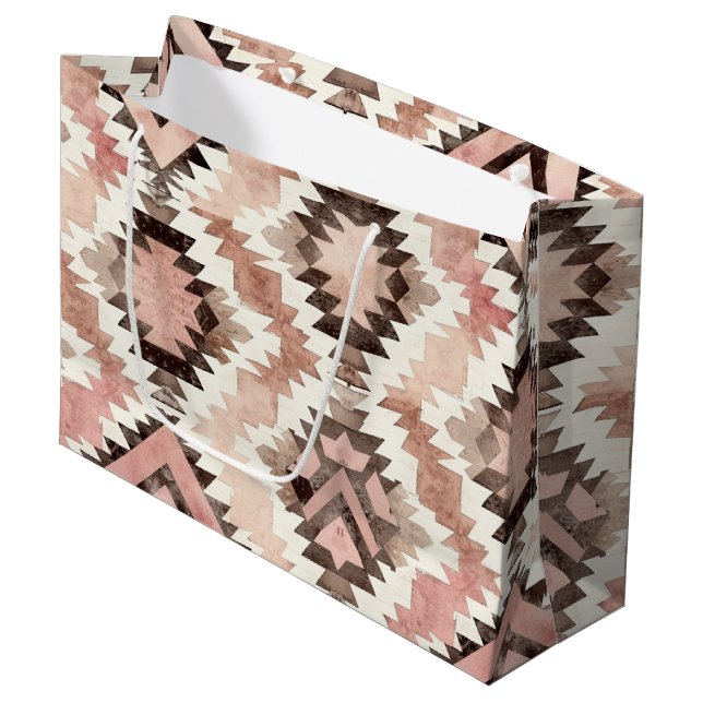 Rosa Brown Cowgirl Southwest Tribal Birthday (Framsidan Vinklad)