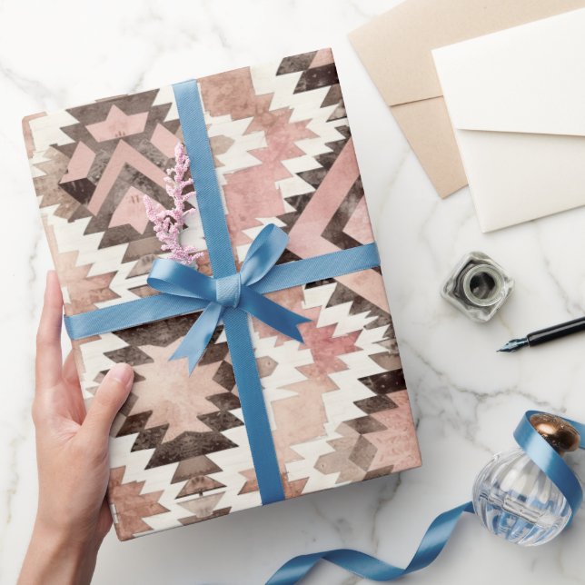 Rosa Brown Cowgirl Southwest Tribal Birthday Presentpapper (Gifting)