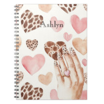 Rosa Brown Cream Leopard Animal Hearts Hand