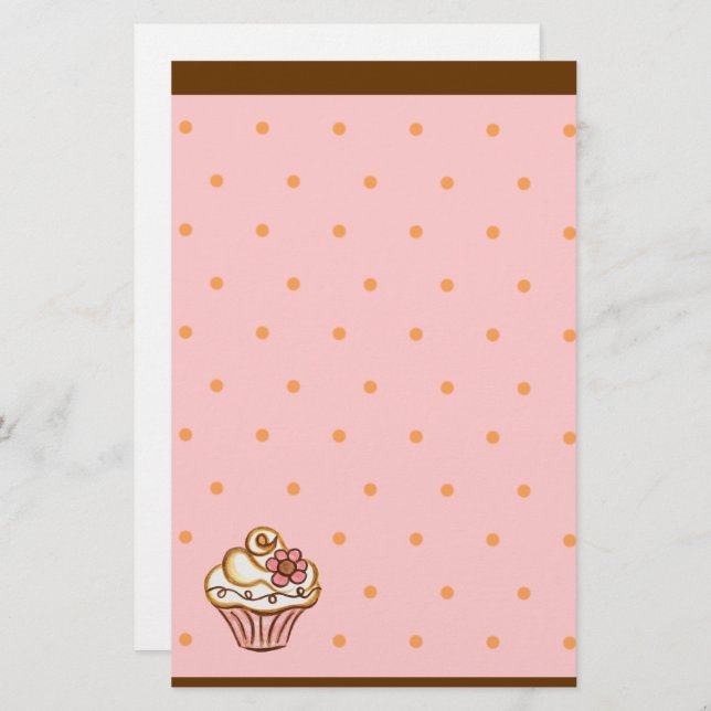 Rosa Brown Cupkaka Bakery Stationery Stationery Brevpapper (Fram/baksida)