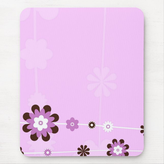 Rosa & Brown Girly Mousepad Musmatta (Framsidan)