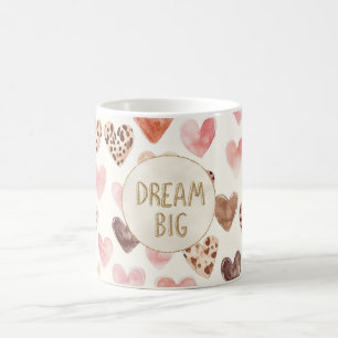 Rosa Brown Leopard Hearts Guld Glitter Dream Kaffemugg