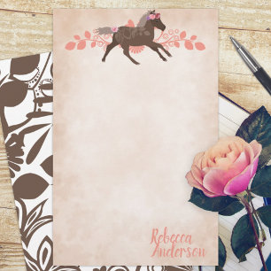 Rosa, Brown Pony Personlig Stationary